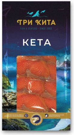 Рыба Три Кита Кета филе-ломтики с/с 100г