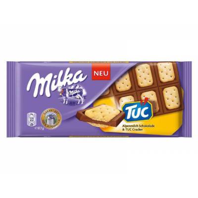 Шоколад Милка молочный/соленый крекер Тук 87г