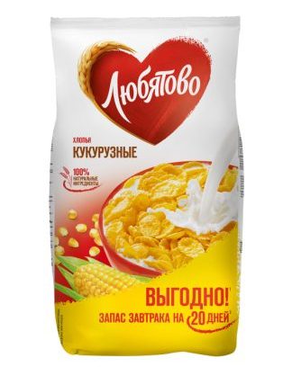 Хлопья Любятово кукурузные 600г