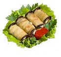 Рулетики из баклажанов с сыром и орехами