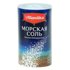 Соль Атлантика морская йодированная 500г туба