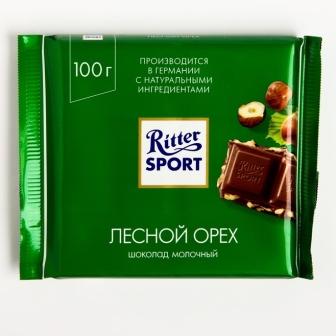 Шоколад Риттер Спорт молочный лесной орех 100г